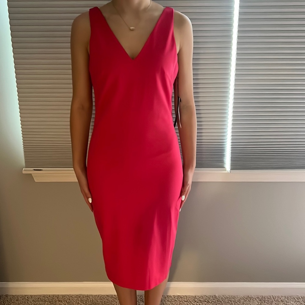 White House Black Market sleeveless sheath dress color Azalea